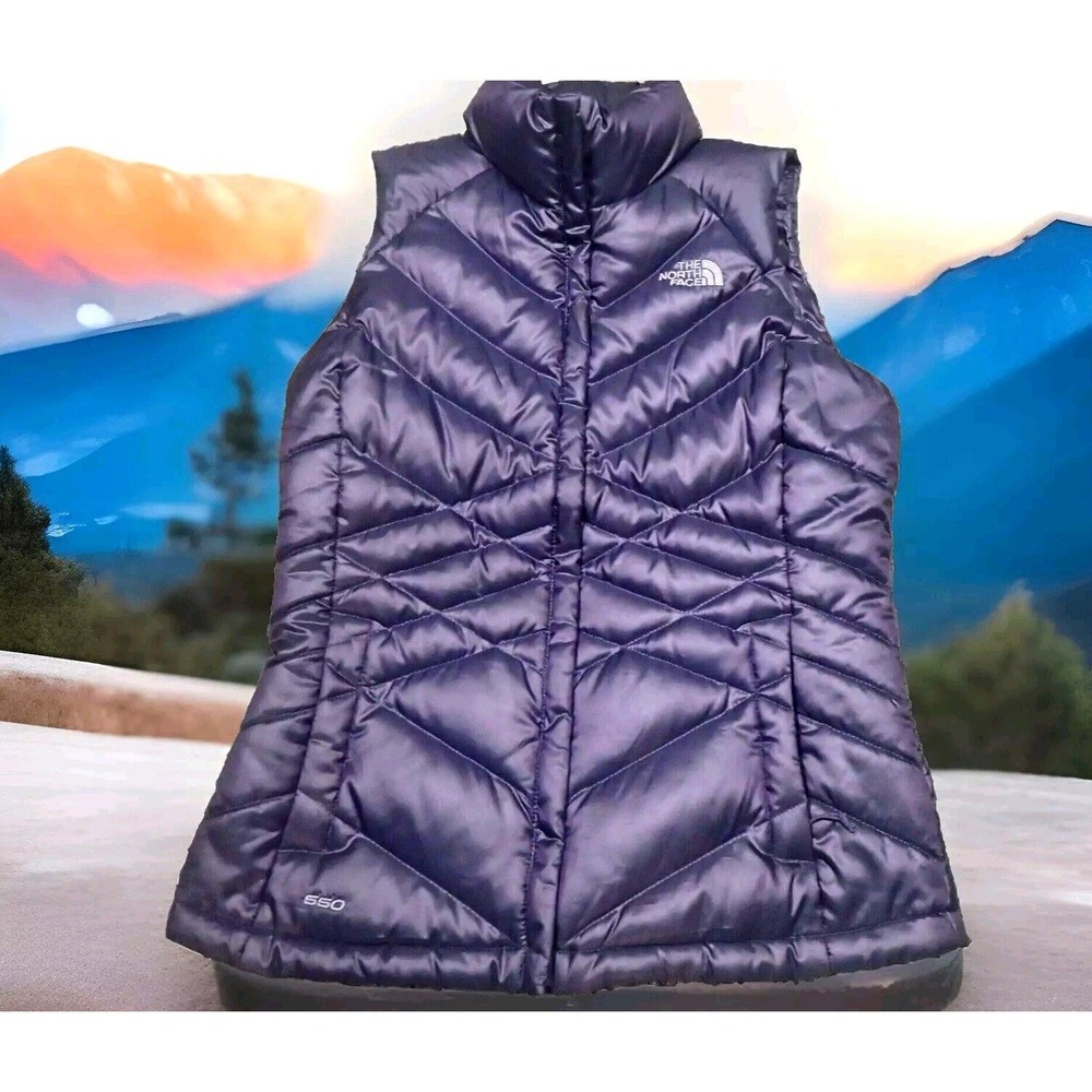 The North Face Aconcagua Vest Womens Small Purple Excellent 550 Down Puffer